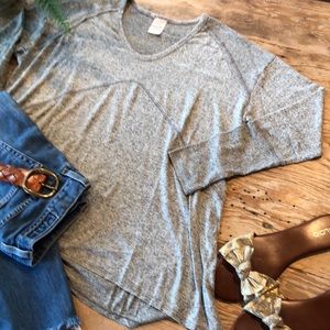 Grey Thermal Long Sleeve Top